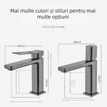 Robinet de chiuvetă din cupru, montat pe blat, cu cartuș ceramic, cu o singură mâner, 0-99°C, 0,8 MPa