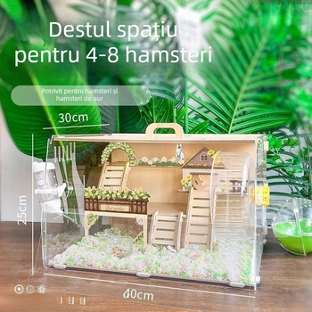 Cușcă pentru hamster din lemn, formă de brânză, pentru interior, stil minimalist, distracție