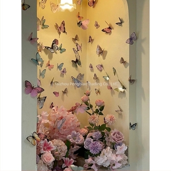 Adeziv decorativ 3D cu fluture – PVC, piesă unică, design tridimensional, potrivit pentru living, intrare și spații comerciale