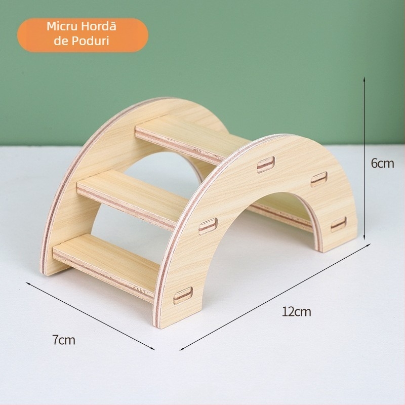 Cuib pentru hamster – adăpost rotund din lemn pentru interior, impermeabil, stil desen animat (Material: Silk flower; Formă: Rotund; Funcție: Impermeabil; Stil: Cartoon; Obiect: Hamster)