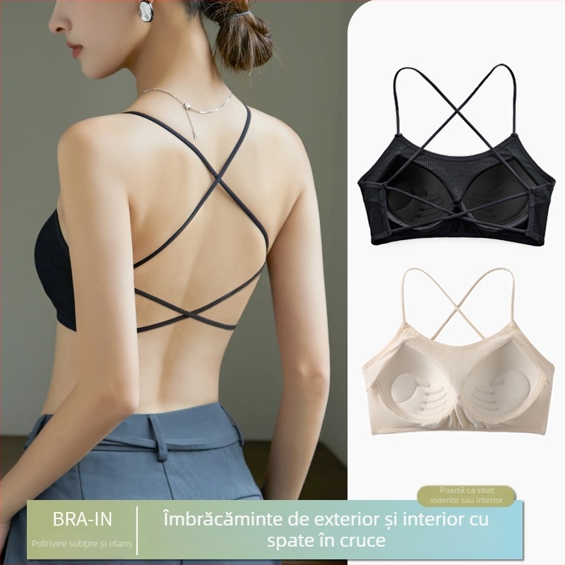 Top wrap tubular pentru bust, cupe 3/4, cupe subțiri modelate, material viscose