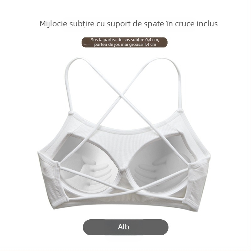 Top wrap tubular pentru bust, cupe 3/4, cupe subțiri modelate, material viscose