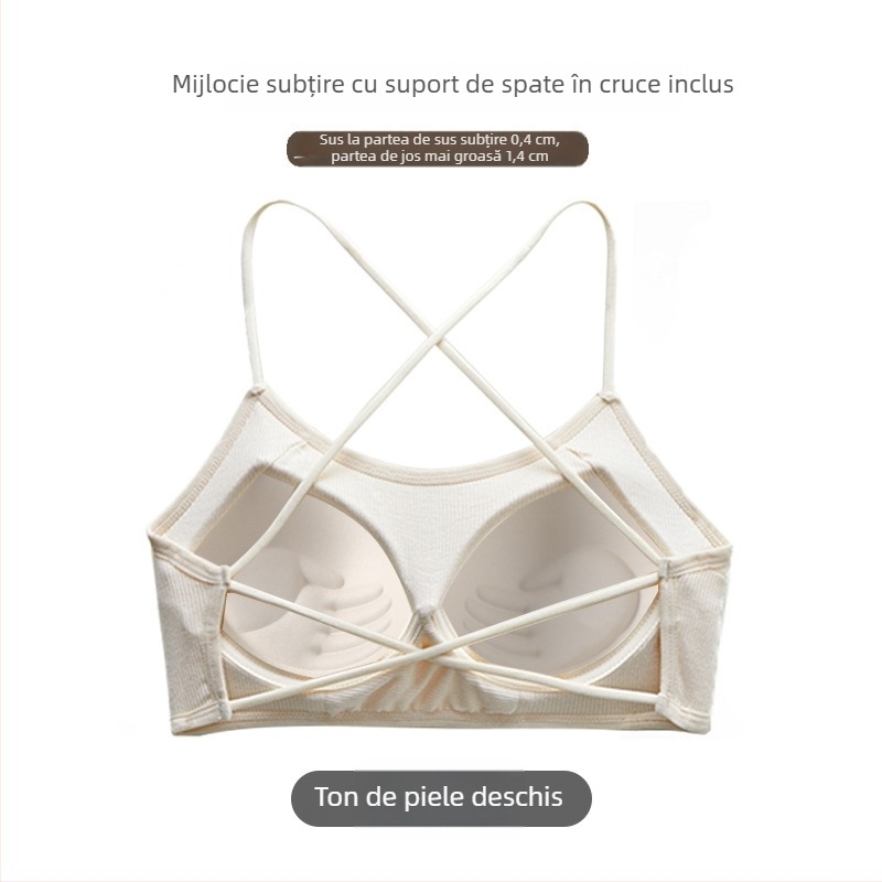 Top wrap tubular pentru bust, cupe 3/4, cupe subțiri modelate, material viscose