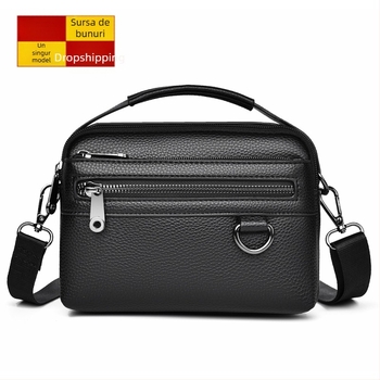 Geantă de umăr pentru bărbați, stil urban simplu, material PU, căptușeală poliester, model geometric, marcă Kati kangaroo