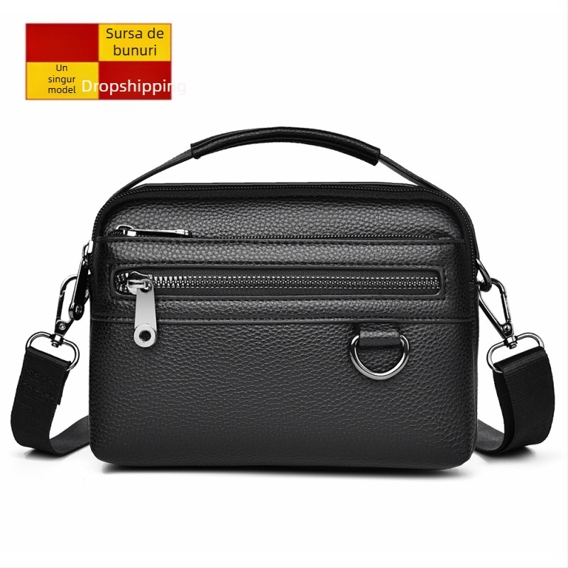 Geantă de umăr pentru bărbați, stil urban simplu, material PU, căptușeală poliester, model geometric, marcă Kati kangaroo