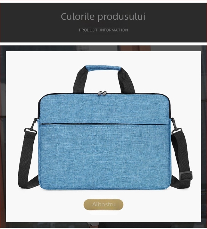husă internă pentru laptop cu fermoar, din material Oxford, impermeabilă și rezistentă la uzură, cu buzunar pentru calculator