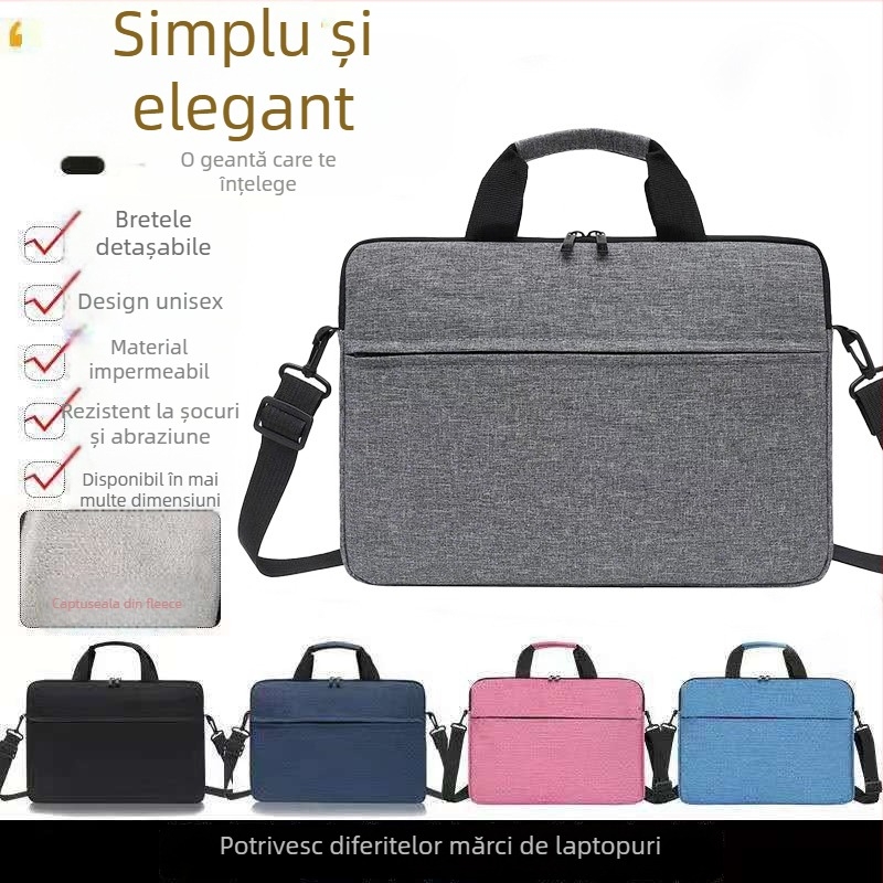  husă internă pentru laptop cu fermoar, din material Oxford, impermeabilă și rezistentă la uzură, cu buzunar pentru calculator