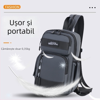 Geantă de piept pentru bărbați - membrană impermeabilă, design extensibil, capacitate mare, compatibilă cu laptop de 8 inch, multifuncțională crossbody