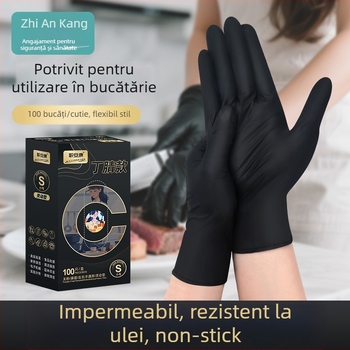 Jiankang Mănuși nitril de unică folosință, îngroșate, de calitate alimentară, impermeabile la apă și la grăsimi, pentru spălat vase, uz casnic și industrial