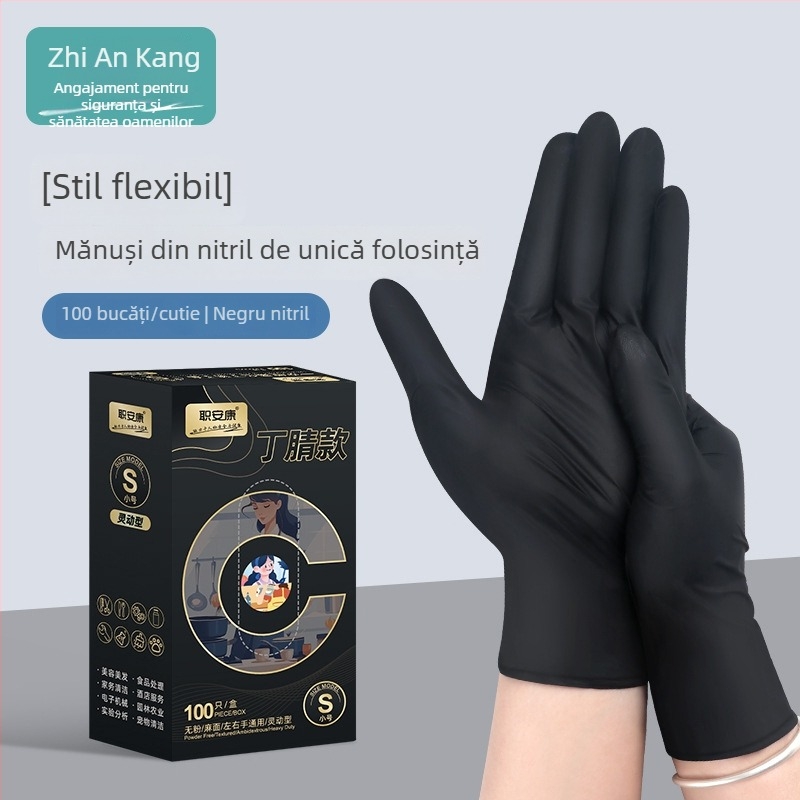 Jiankang Mănuși nitril de unică folosință, îngroșate, de calitate alimentară, impermeabile la apă și la grăsimi, pentru spălat vase, uz casnic și industrial