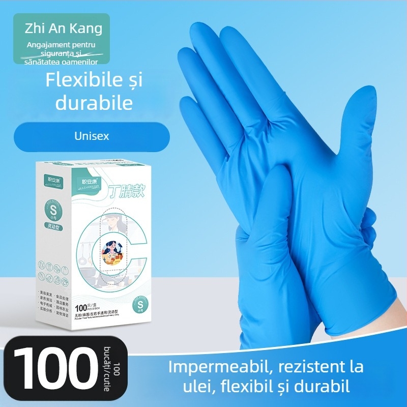 Jiankang Mănuși nitril de unică folosință, îngroșate, de calitate alimentară, impermeabile la apă și la grăsimi, pentru spălat vase, uz casnic și industrial