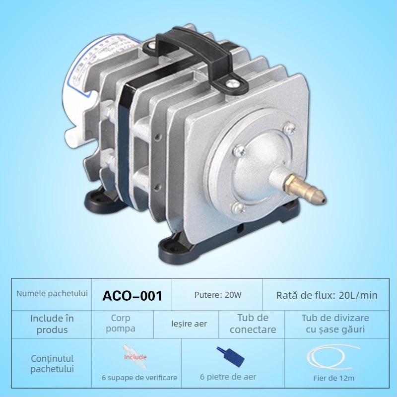 Pompă de aer electromagnetica pentru lacuri și creșterea peștilor — Brand SUNSUN/Sensen; Greutate: 5; Zgomot: 50 dB; Alimentare: AC