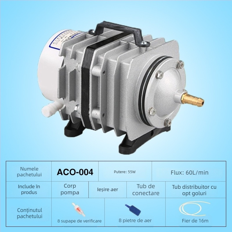 Pompă de aer electromagnetica pentru lacuri și creșterea peștilor — Brand SUNSUN/Sensen; Greutate: 5; Zgomot: 50 dB; Alimentare: AC