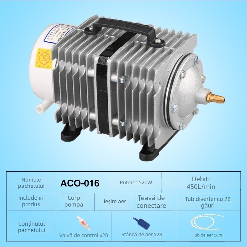 Pompă de aer electromagnetica pentru lacuri și creșterea peștilor — Brand SUNSUN/Sensen; Greutate: 5; Zgomot: 50 dB; Alimentare: AC