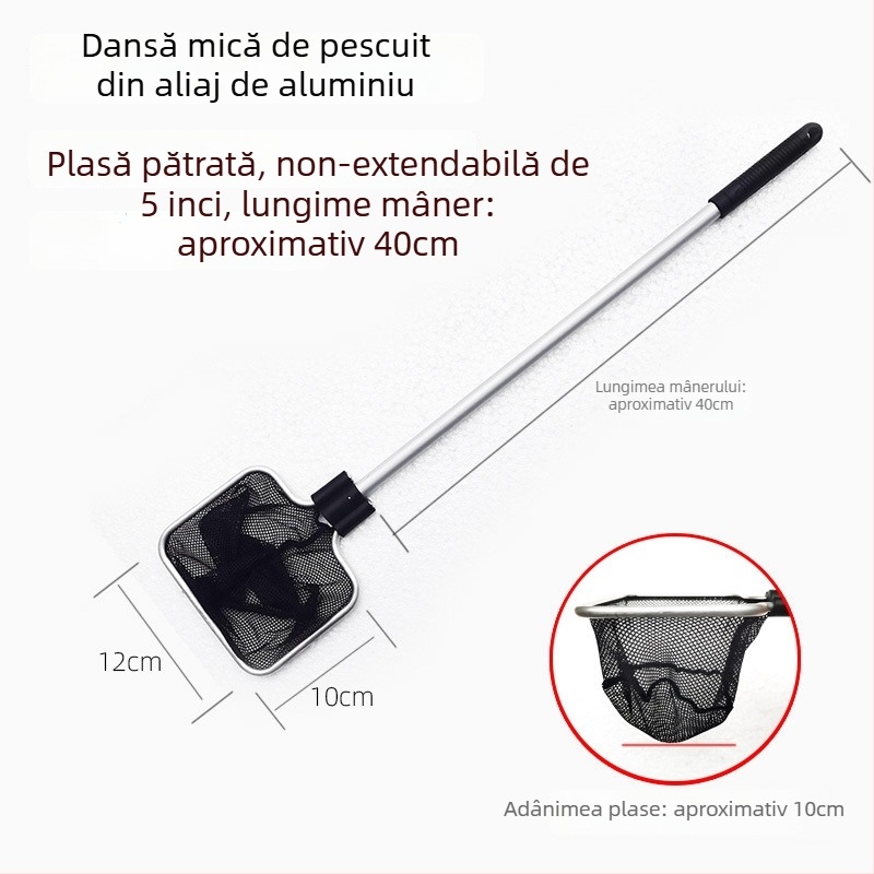 Plasă telescopică pentru acvariu, din aliaj de aluminiu, cu plasă poliester, 500 g, echipament pentru acvariu