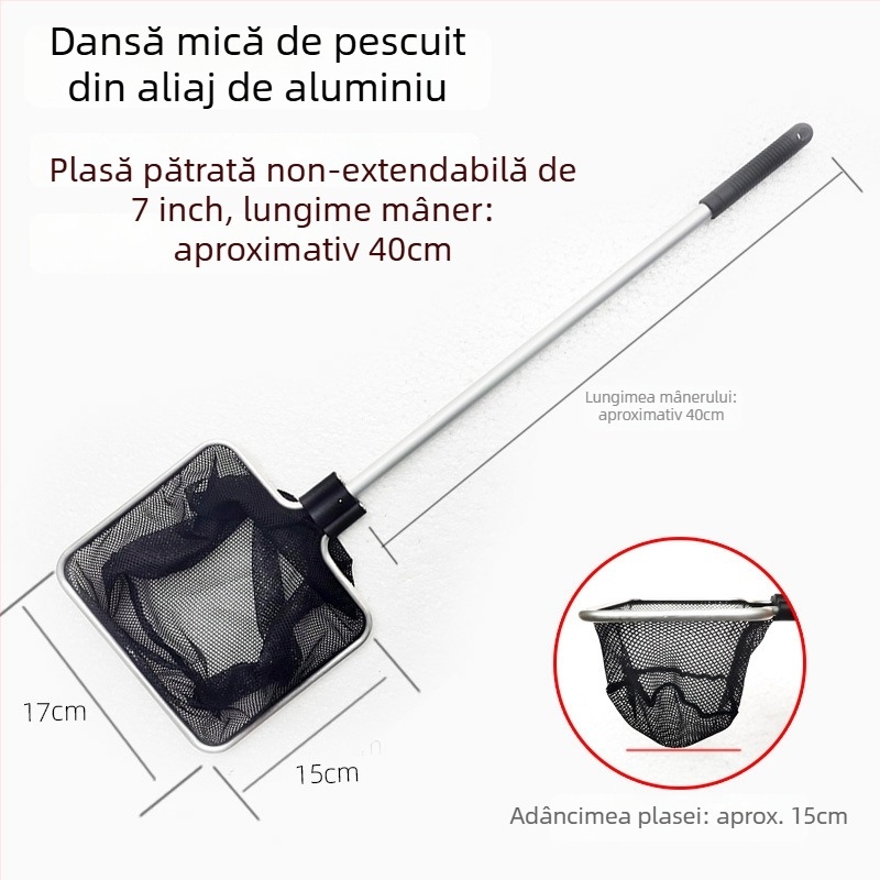 Plasă telescopică pentru acvariu, din aliaj de aluminiu, cu plasă poliester, 500 g, echipament pentru acvariu