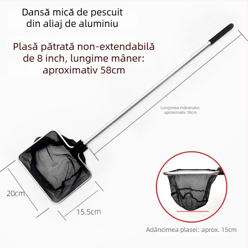 Plasă telescopică pentru acvariu, din aliaj de aluminiu, cu plasă poliester, 500 g, echipament pentru acvariu