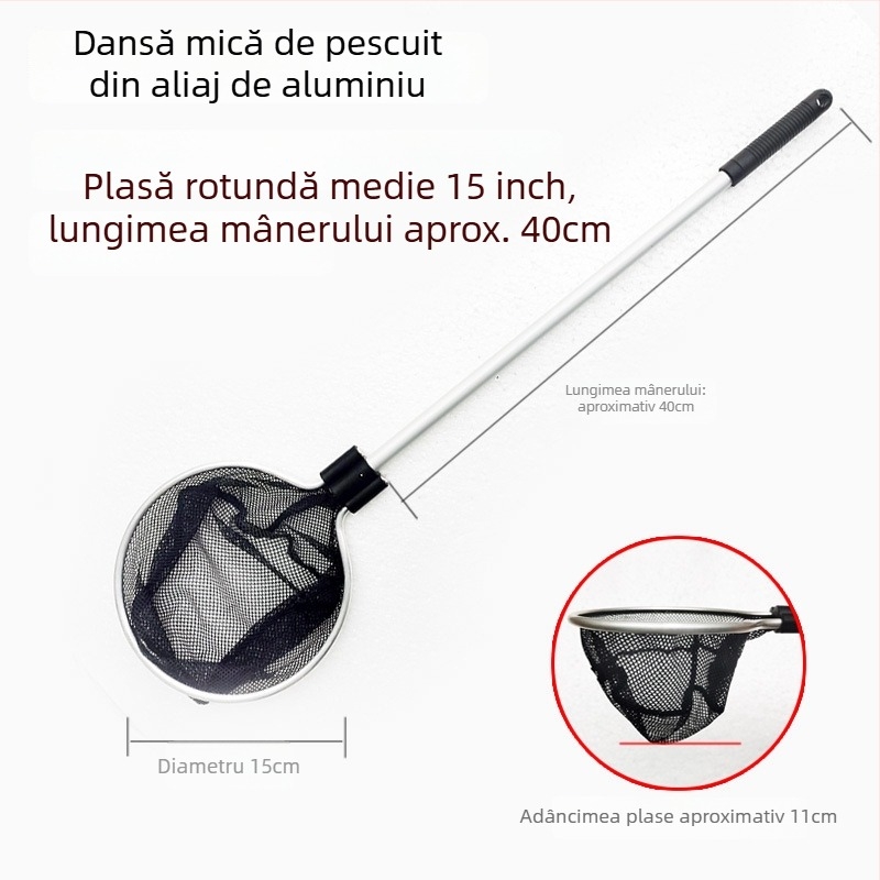 Plasă telescopică pentru acvariu, din aliaj de aluminiu, cu plasă poliester, 500 g, echipament pentru acvariu