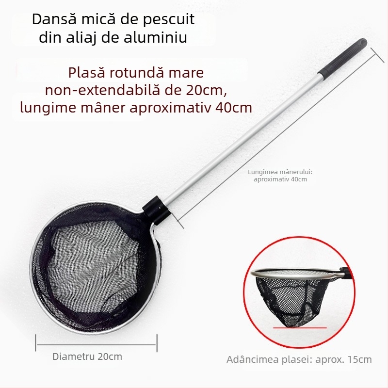 Plasă telescopică pentru acvariu, din aliaj de aluminiu, cu plasă poliester, 500 g, echipament pentru acvariu