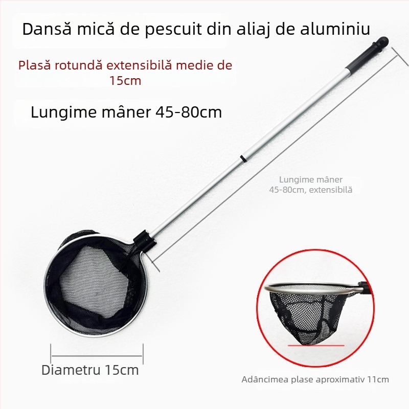 Plasă telescopică pentru acvariu, din aliaj de aluminiu, cu plasă poliester, 500 g, echipament pentru acvariu