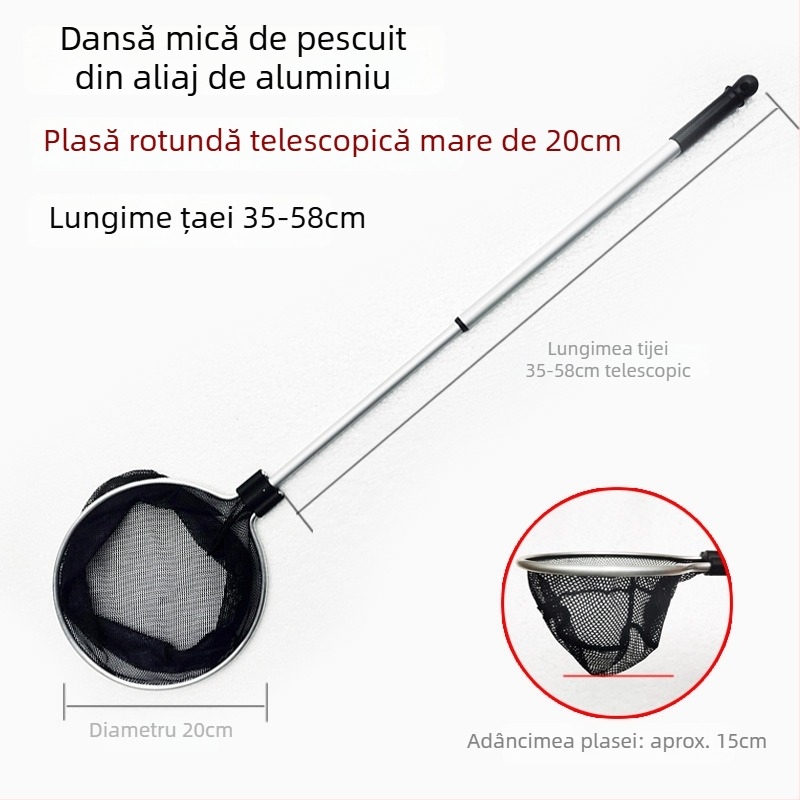 Plasă telescopică pentru acvariu, din aliaj de aluminiu, cu plasă poliester, 500 g, echipament pentru acvariu
