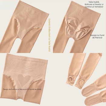 Colanți din nylon cu căptușeală fleece, groși, talie înaltă, ridicare fesieri, modelare picioare, pentru iarnă