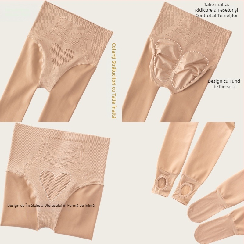 Colanți din nylon cu căptușeală fleece, groși, talie înaltă, ridicare fesieri, modelare picioare, pentru iarnă