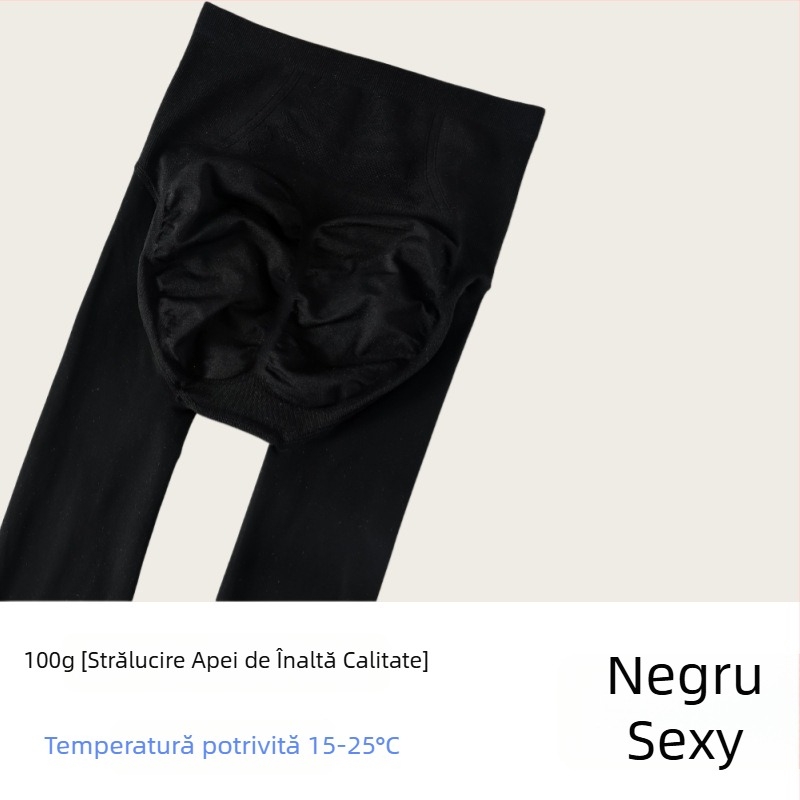Colanți din nylon cu căptușeală fleece, groși, talie înaltă, ridicare fesieri, modelare picioare, pentru iarnă