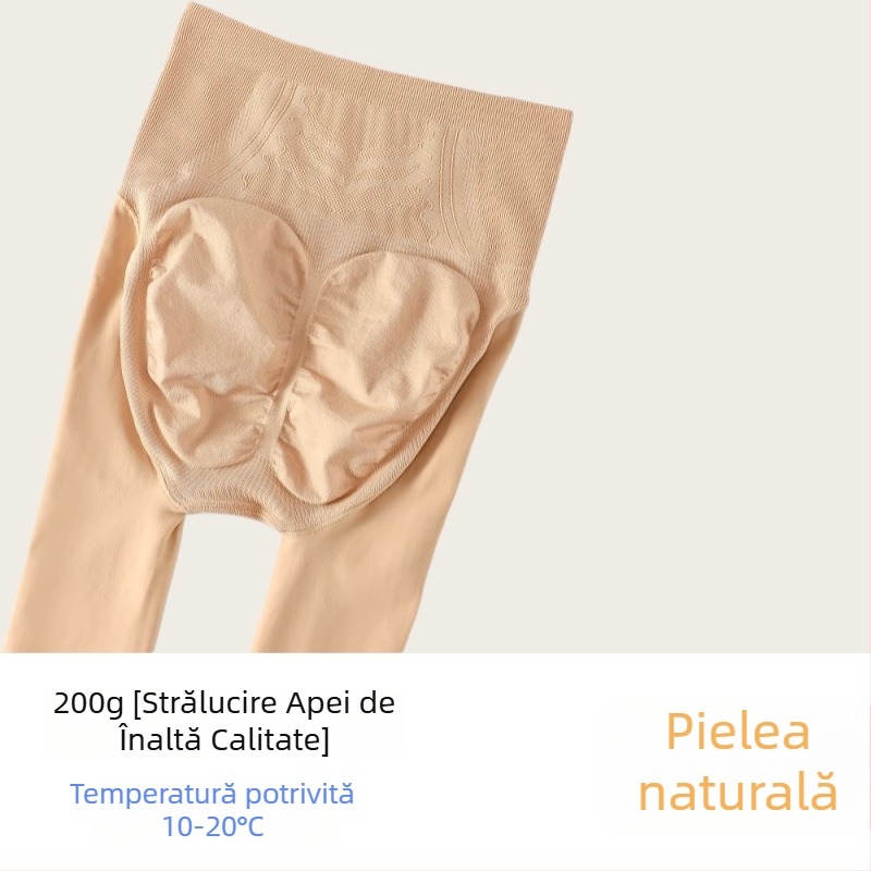 Colanți din nylon cu căptușeală fleece, groși, talie înaltă, ridicare fesieri, modelare picioare, pentru iarnă