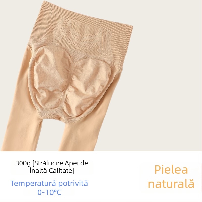 Colanți din nylon cu căptușeală fleece, groși, talie înaltă, ridicare fesieri, modelare picioare, pentru iarnă