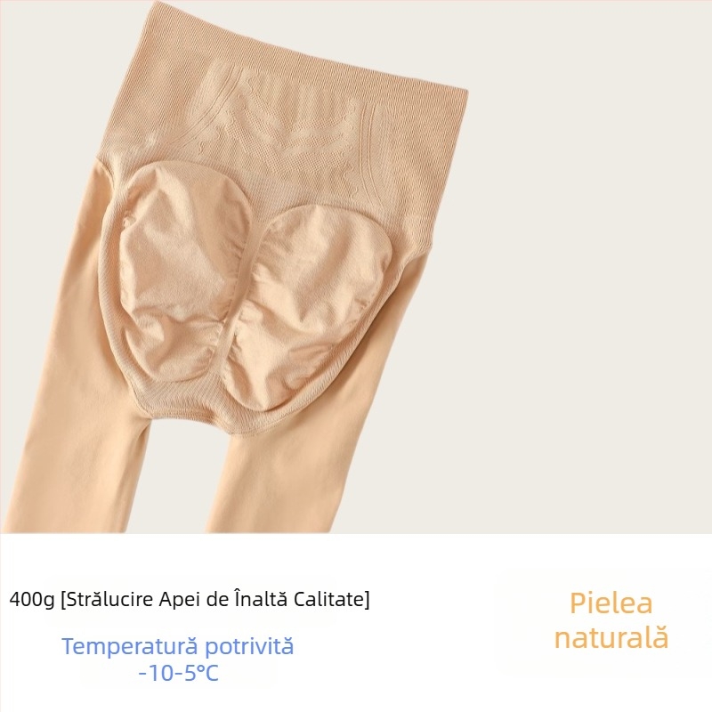 Colanți din nylon cu căptușeală fleece, groși, talie înaltă, ridicare fesieri, modelare picioare, pentru iarnă