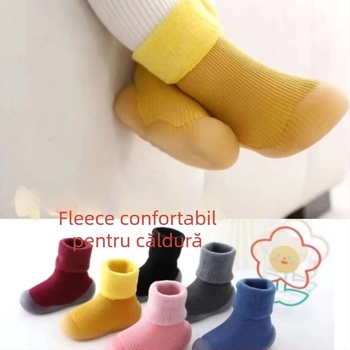 Pantofi pentru bebeluși, pentru primii pași, toamnă-iarnă, talpă groasă și moi, antiderapant, pentru 6–36 de luni