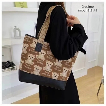 Geantă de umăr în stil urban (Oxford material; fermoar; buzunar intern pentru telefon; buzunar cu fermoar; curele duble)