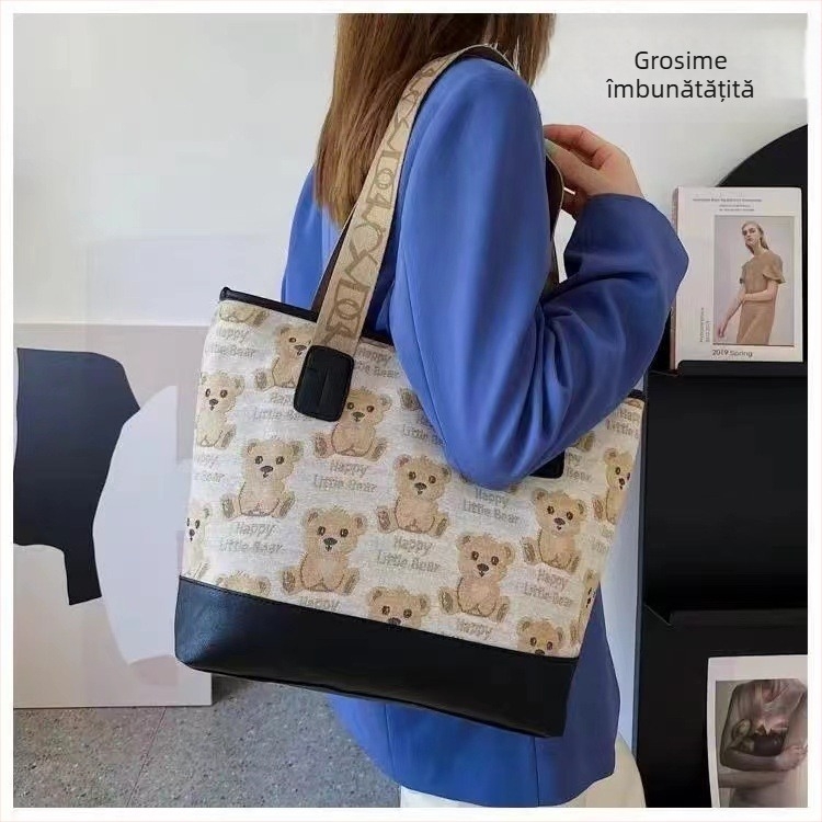 Geantă de umăr în stil urban (Oxford material; fermoar; buzunar intern pentru telefon; buzunar cu fermoar; curele duble)