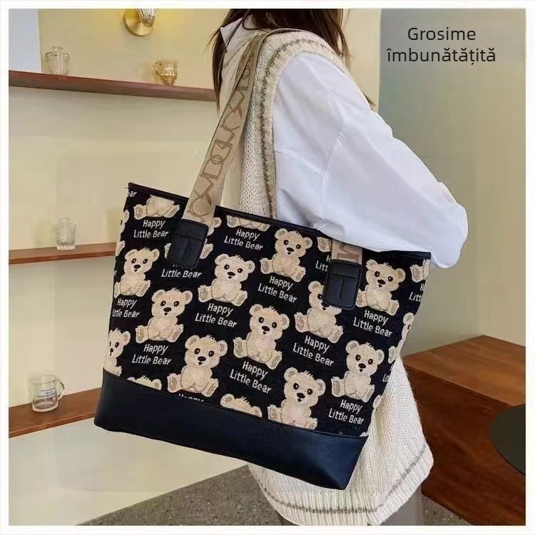 Geantă de umăr în stil urban (Oxford material; fermoar; buzunar intern pentru telefon; buzunar cu fermoar; curele duble)