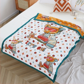 Cuvertură pentru bebeluși – zece straturi de gaze de bumbac, 50% bumbac, 50% poliester, pentru toate anotimpurile, stil simplu și modern