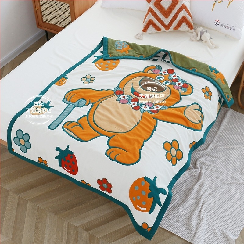 Cuvertură pentru bebeluși – zece straturi de gaze de bumbac, 50% bumbac, 50% poliester, pentru toate anotimpurile, stil simplu și modern