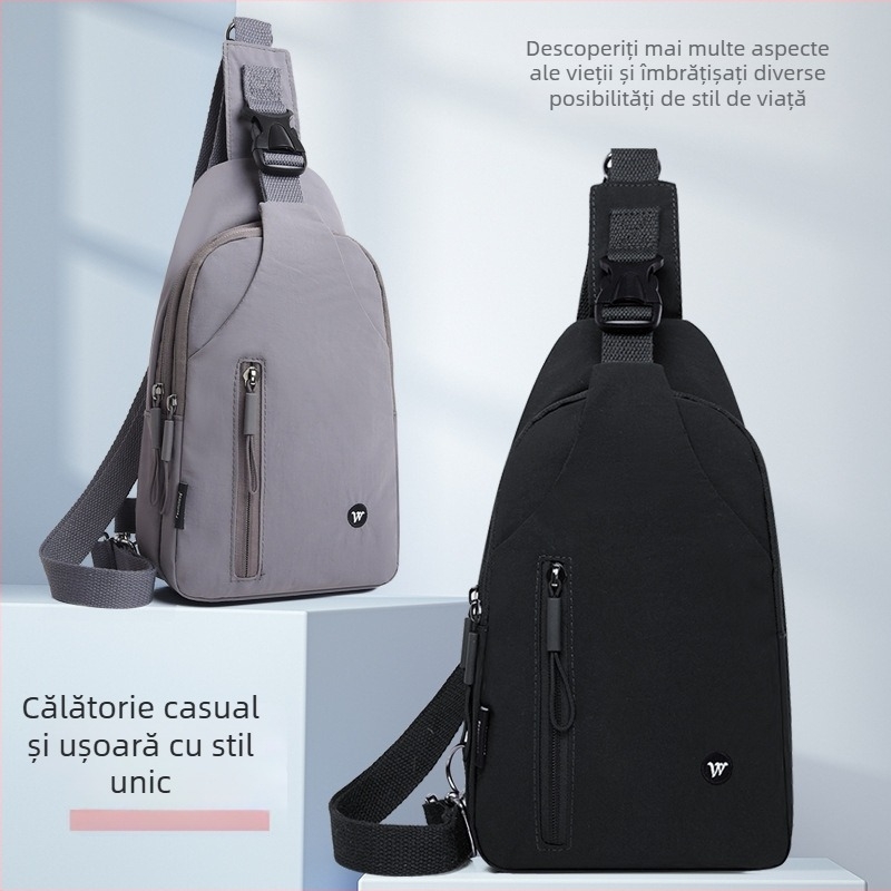 Geantă crossbody Willowstar – nailon, căptușeală poliester, închidere cu fermoar, buzunare interioare cu fermoar și pentru telefon, capacitate mare, stratificată, stil urban minimalist