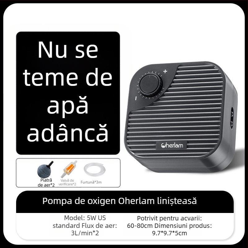 yee Pompa de oxigen pentru acvariu – aerator silențios, pentru uz casnic, greutate 0,5 kg