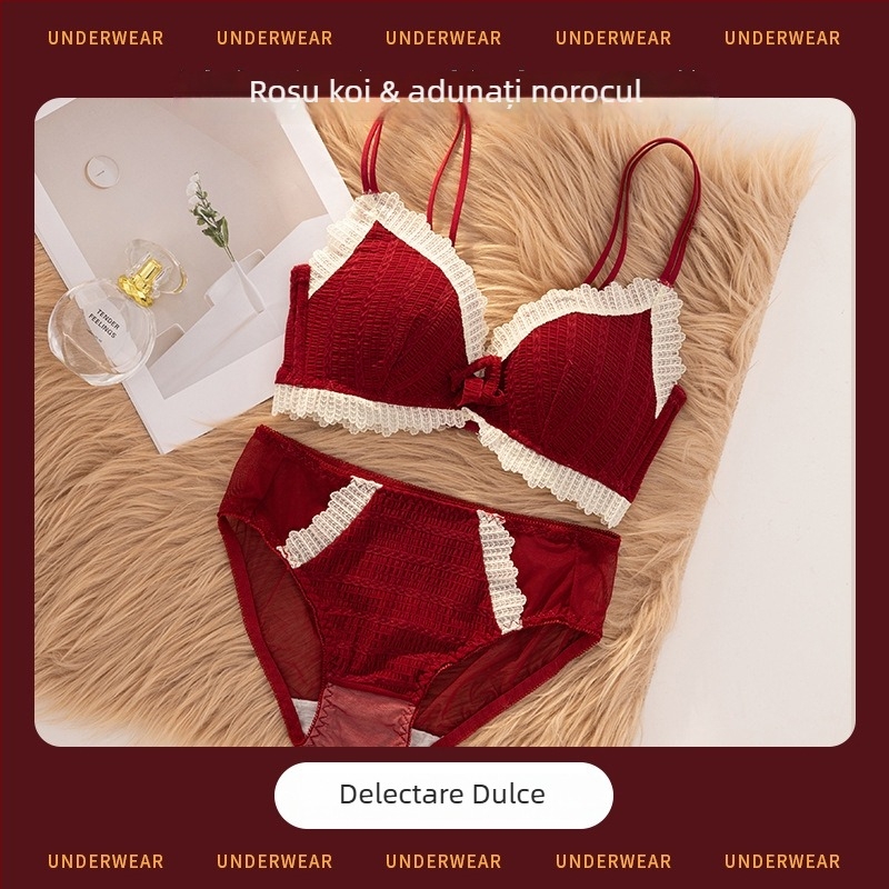 Set de sutiene pentru femei cu cupă 3/4, cupe modelate cu partea superioară subțire, partea inferioară mai groasă, material dantelat din nailon, bretele fixe duble, închidere din spate cu trei rânduri, fără fir, respirabil, confortabil