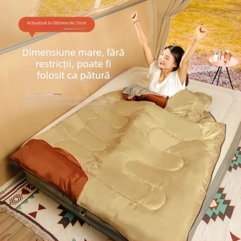 Sac de dormit pentru adulți, umplutură Space cotton, căptușeală poliester-pânză de bumbac, țesătură din bumbac, construcție tip plic