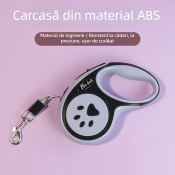 Lesă de câine retractabilă – Material PP, Reglabilă, Frână cu atingere