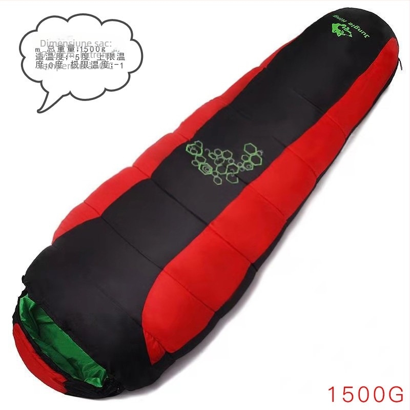 Jungle King sac de dormit tip mumie pentru camping, umplutură Space cotton, țesătură poliester, pentru adulți, 1,85 kg