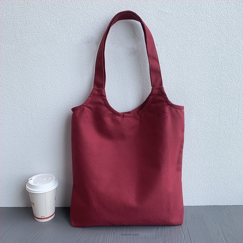 Geantă din pânză canvas, stil urban minimalist, închidere magnetică, fără căptuială, buzunare interioare: fermoar, buzunar pentru telefon, buzunar pentru ID