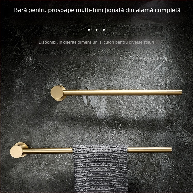 Suport de prosoape din cupru – montaj fără găuri, capacitate 10 kg, un singur strat, stil modern minimalist