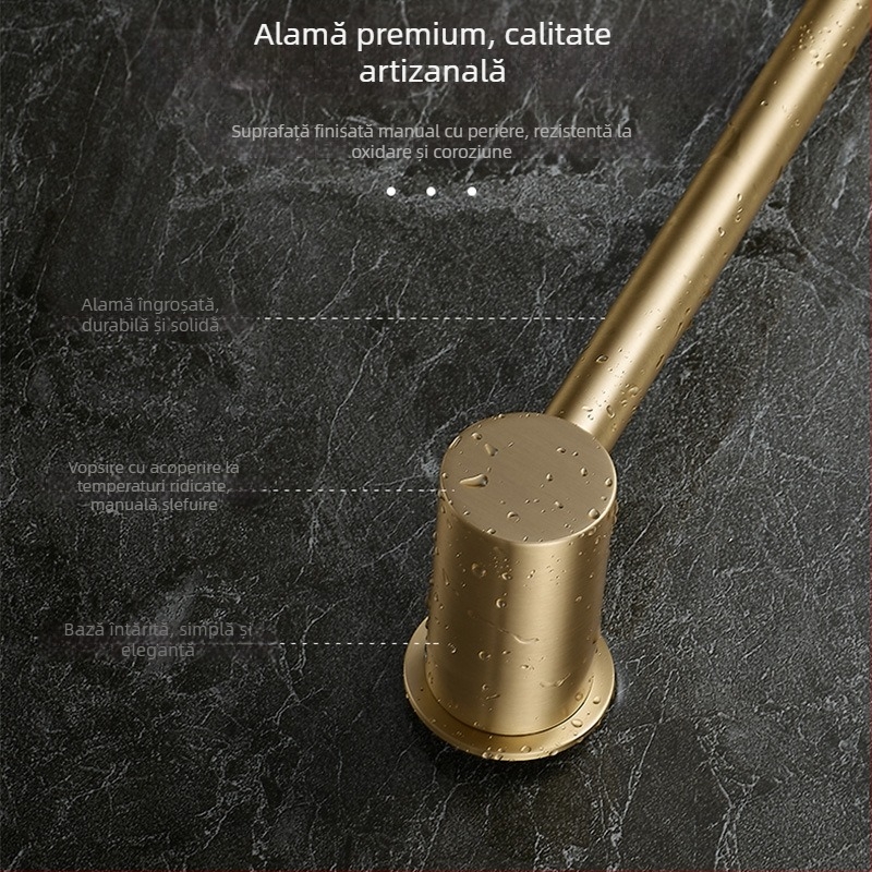 Suport de prosoape din cupru – montaj fără găuri, capacitate 10 kg, un singur strat, stil modern minimalist