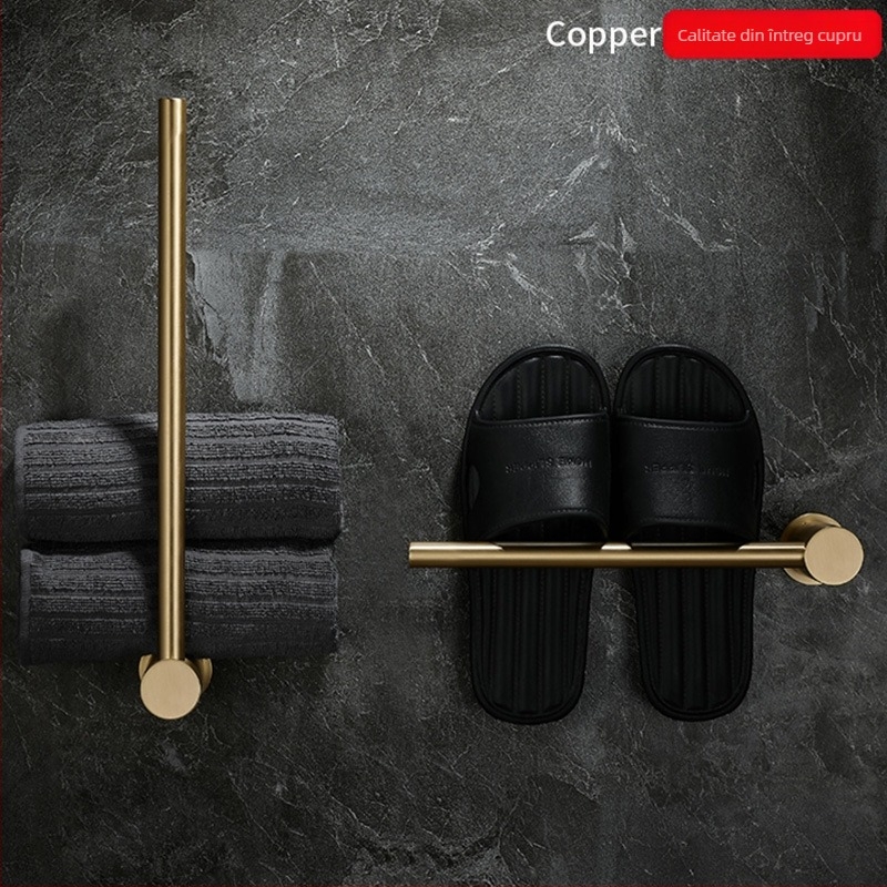 Suport de prosoape din cupru – montaj fără găuri, capacitate 10 kg, un singur strat, stil modern minimalist
