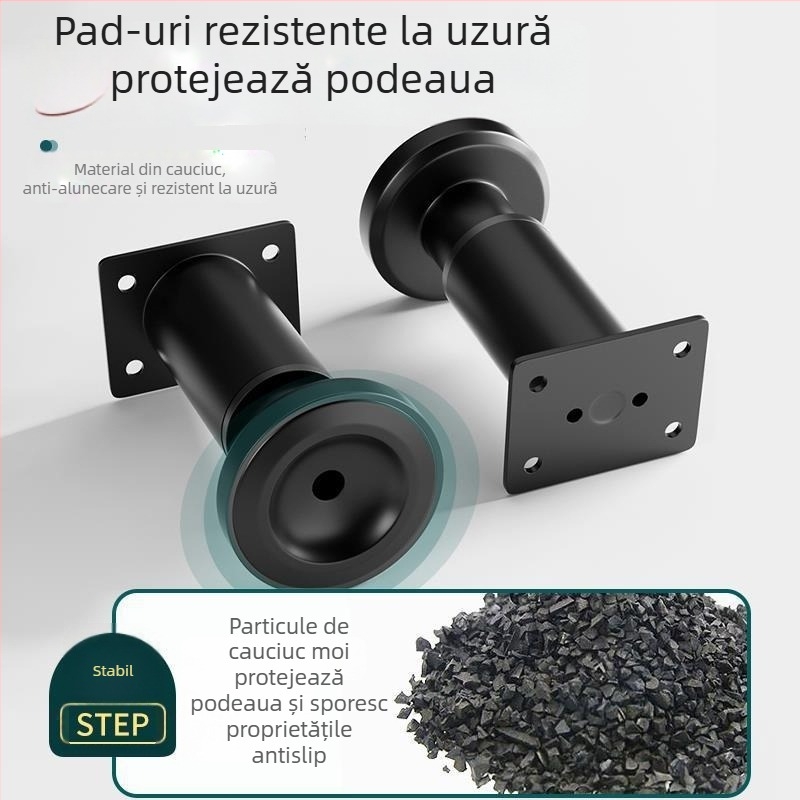 Picioare reglabile pentru mobilier – oțel inoxidabil și oțel laminat la rece; utilizare universală; stil modern minimalist; acoperire emailată în cuptor