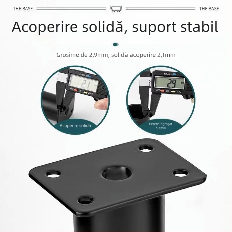 Picioare reglabile pentru mobilier – oțel inoxidabil și oțel laminat la rece; utilizare universală; stil modern minimalist; acoperire emailată în cuptor