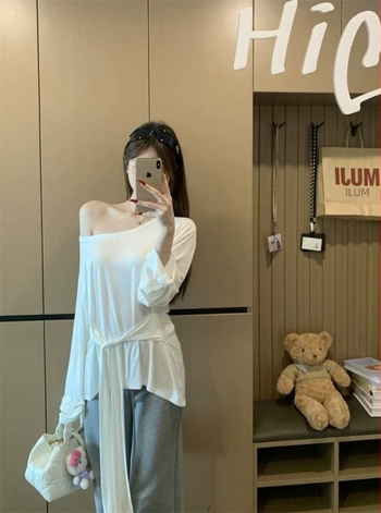 Bluza de protecție solară din poliester, UPF50+, croială lejeră, mâneci lungi, lungime medie